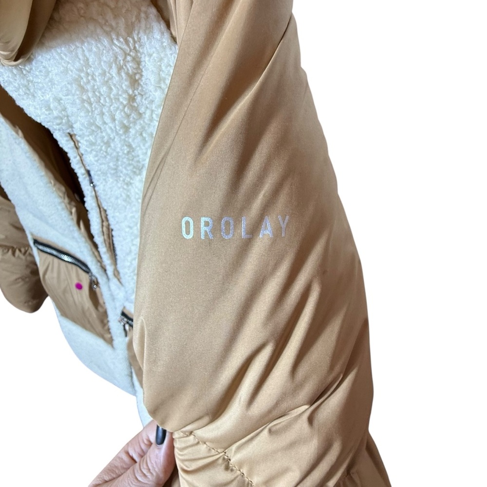 Orolay 092 O-Lab Fuzzy Fleece Puffer Down Jacket • Khaki Sherpa • Size Small - Picture 7 of 16